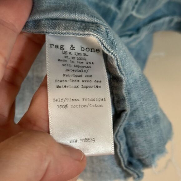 Rag & Bone Chambray Raw Hem Denim Tank Top - Picture 6 of 6